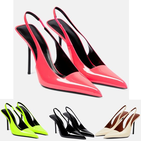 

modern women's sandals italian patent leather sequins 105mm slim high heels pointed summer fashion wedding evening dress party eu35-42, Black