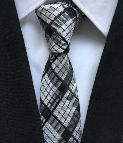

bow ties men39s jacquard woven neck tie black white classic plaids neckties to match shirtsbow8718702, Black;gray