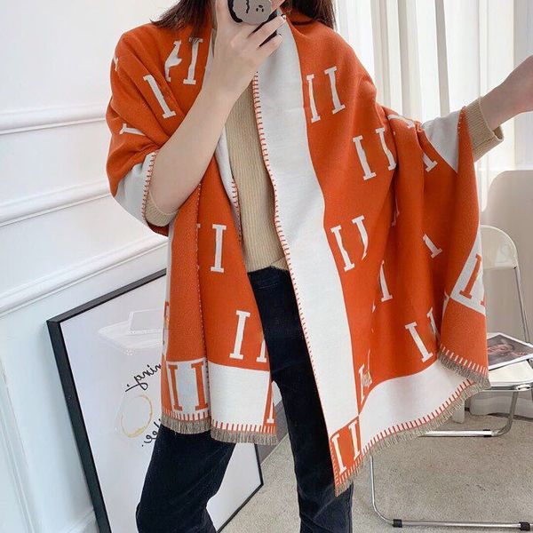 

scarf new artificial cashmere scarf shawl women's dual-use autumn and winter long carriage scarf korean style student 180*65, Blue;gray
