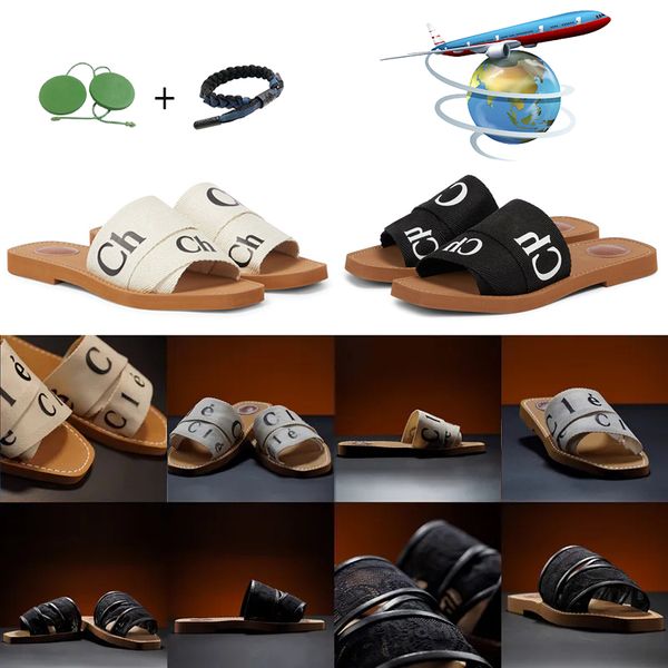

slippers summer women rubber sandals beach woody flat mule linen white black slide fashion scuffs slippers indoor canvas designer shoes eur