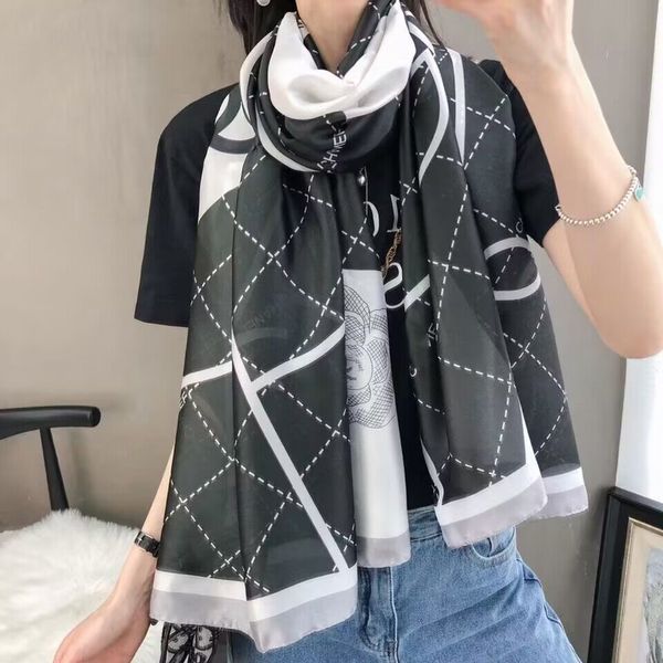 

silk scarves for spring and summer, brand printed scarves, Blue;gray