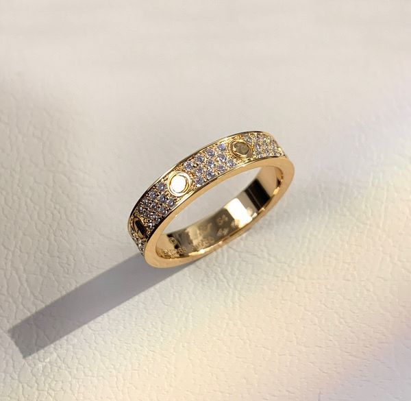 

2023 luxury quality v gold material punk band ring with three lines sparkly diamond in three colors plated have box stamp ps5150, Silver