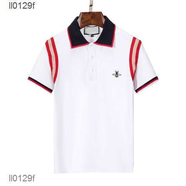 

ts designer t shirt high street solid color lapel polos printing cottom clothing tees polos plus size badge decoration #ch6 gb0k, White;black