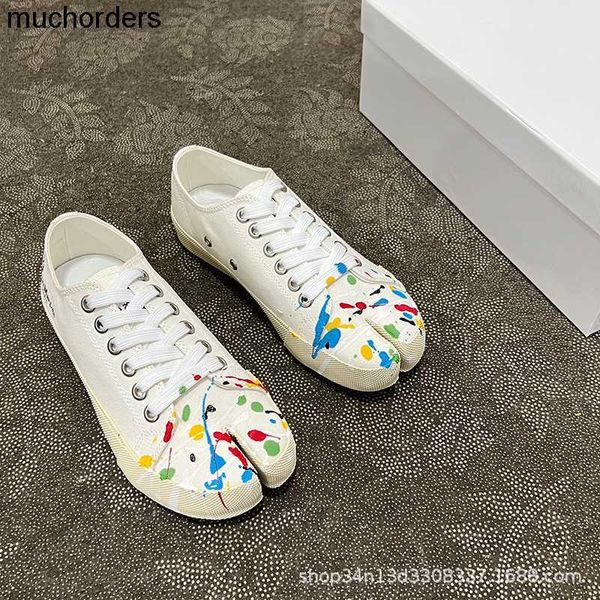 

m6 magilla split toe canvas shoes for women spring summer new couple's tabi low men's graffiti casual sports shoe trend, Black
