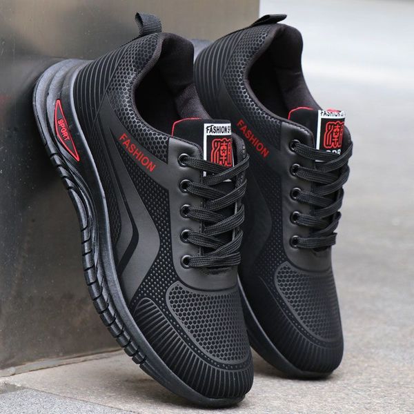 

outdoor mens sports trainers red white black ventilate casual running shoes