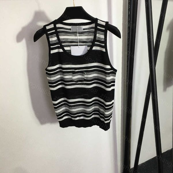 

23ss womens knits womens designer clothing logo towel embroidery striped knitted vest womens clothes, White