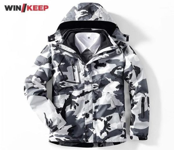 

skiing jackets outdoor lovers camouflage hooded sportswear hiking jacket winter waterproof snowboard mens warm fleece windbreaker 7596628
