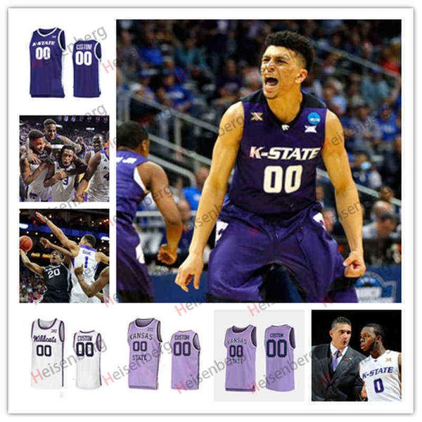

new state custom college ncaa basketball kansas wears college wildcats basketball jersey 24 nijel pack0 mike mcguirl 5 dajuan gordon 11 anto, Black