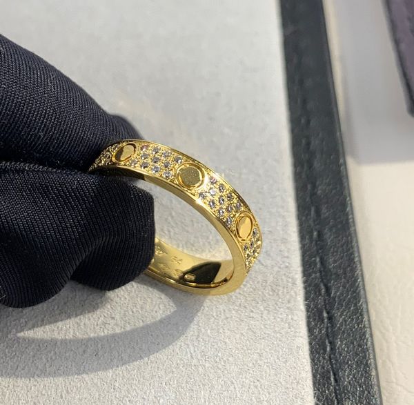 

2023 luxury quality v gold material punk band ring with three lines sparkly diamond in three colors plated have box stamp ps5152, Silver