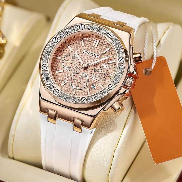 

luxury lady wrist watch women's fashion three pin calendar watch, Slivery;black