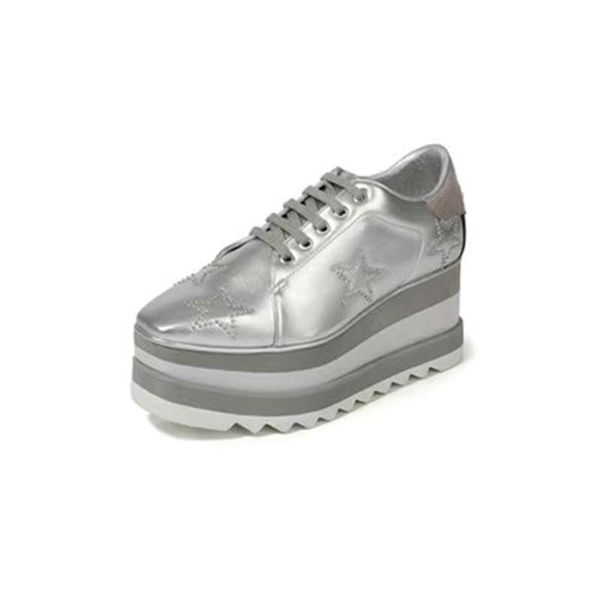

new stella mcartney elyse star platform oxford women shoes with platform black leather white sole 11