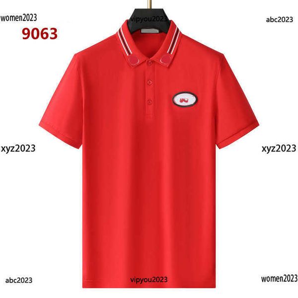 

male fashion tees mens lapel short sleeve size m-3xl designer circular embroidery pattern t shirt polo shirt may03, White;black
