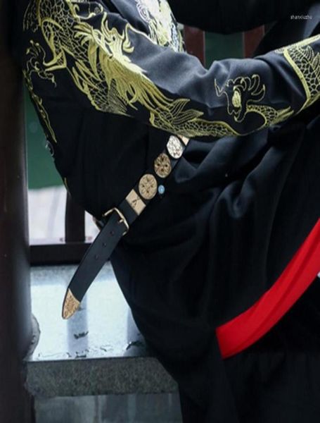 

belts hanfu belt menampwomen chinese ancient costume accessories men and women waistband wrist band cosplay props4193298, Black;brown