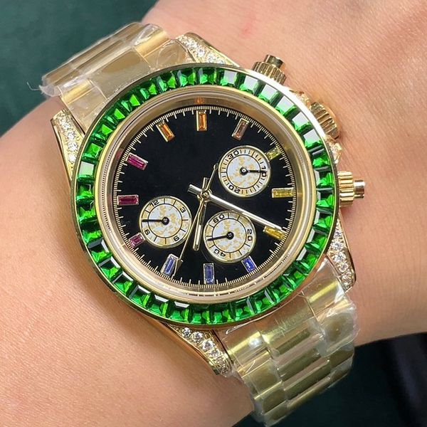 

mens watch automatic mechanical watch 4m case with diamond sapphire women busins wristwatch waterproof montre de luxe, Silver