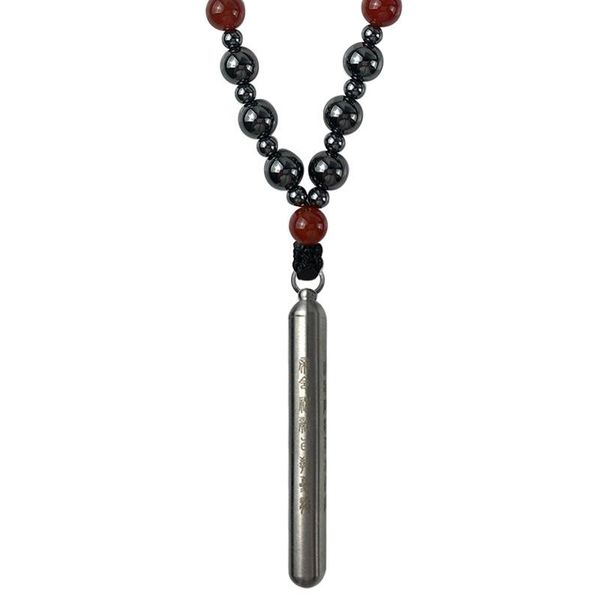 

necklaces terahertz negative ion light wave moxibustion quantum energy rod with black gallstone anti radiation human body charge necklace, Silver