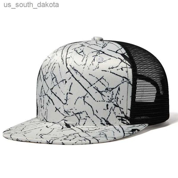 

ball caps fashion design mesh baseball cap men summer trucker hat hip hop bone snapback cap women black white breathable sun hats l230523, Blue;gray