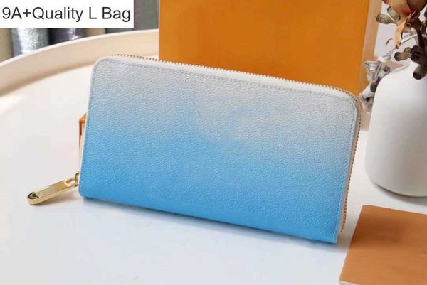 

2023 new 9a l bag by the pool long zippy wallet purse clutch m80360 m80361 lady leather wallets fold card holder passport women coated canva, Black
