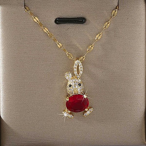 

necklaces exit jacinth pendant charm necklace women's copper jewelry animal accessories birthday party gift g220524, Silver