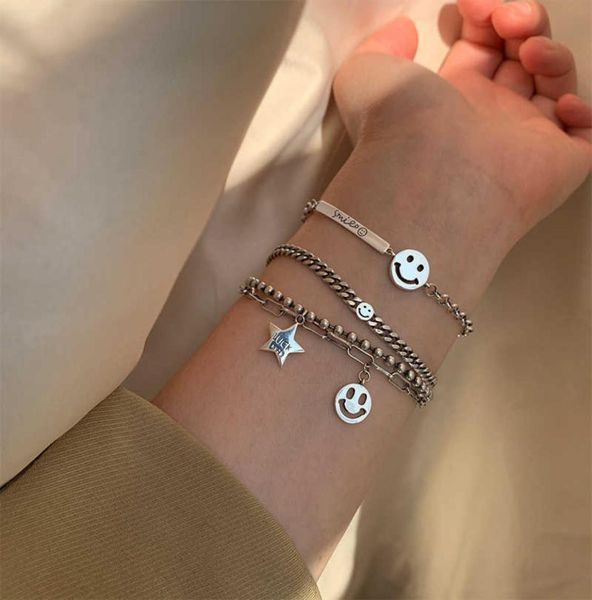 

todorova trendy bracelet bangle for women vintage handmade smiling face bracelets fashion jewelry birthday gifts1311000, Black