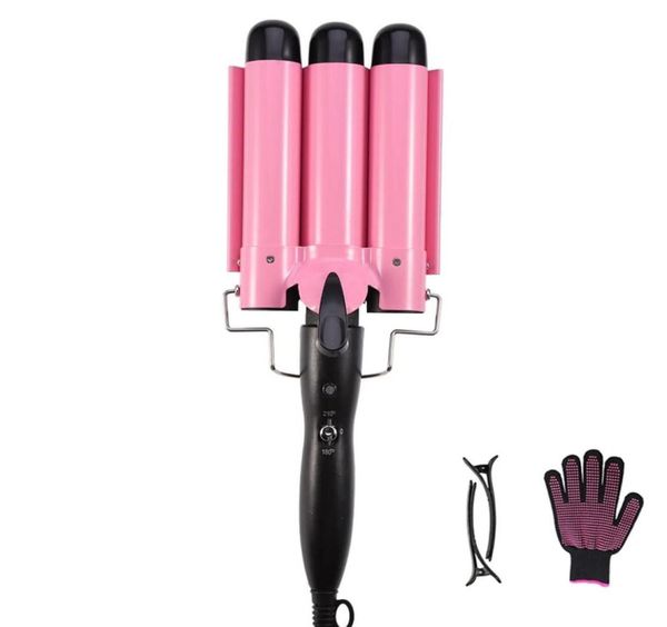 

curling irons 2032mm hair curler ceramic iron triple barrels professional waver tongs styler tools for all types 2209228622437