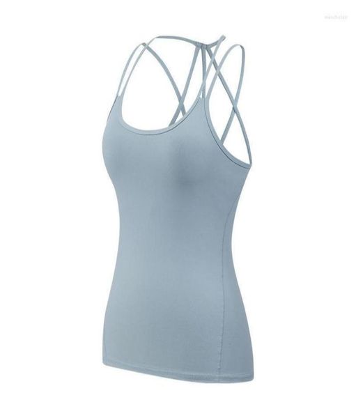 

sport fitness women back cross yoga shirt gym sportswear quick dry t for vest clothing3083088, White;black