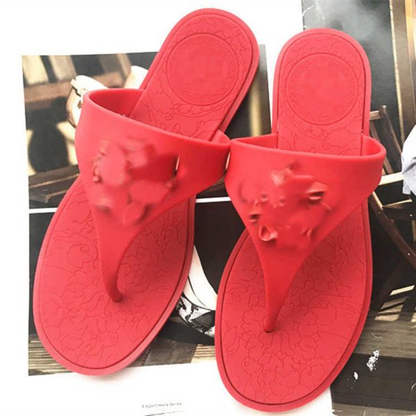 

no box design new women's sandwich shoes jelly flat bottom women's slippers head image of fan zhe faced herringbone casual shoes b, Black