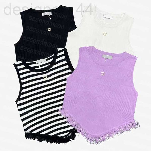 

women's tanks & camis designer fashion tassel knits ummer sleeveless vest knitted t shirt tees k86m, White