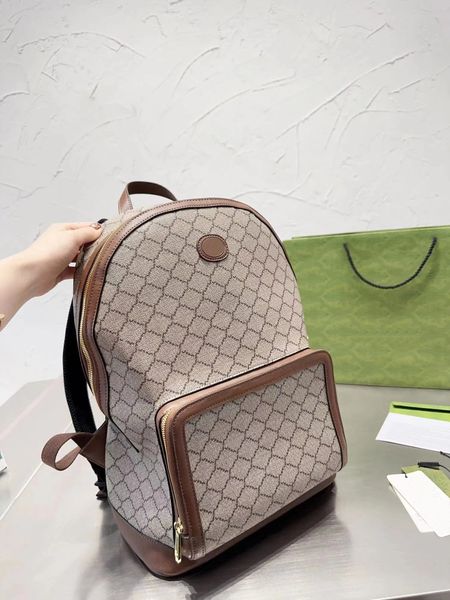 

designer backpack luxury brand purse double shoulder straps backpacks women wallet real leather bags lady plaid purses duffle luggage men&#0, Black;red