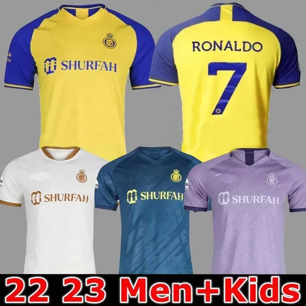 

al nassr fc soccer ronaldo jerseys 2023 home yellow away 22 23 cr7 gonzalo martinez talisca ghislain konan vincent aboubakar men football sh, Black;yellow