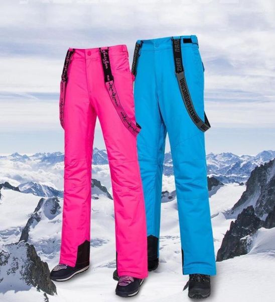 

skiing pants ski men women outdoor windproof waterproof winter warm sports couple snow trousers snowboard strap pants13889094