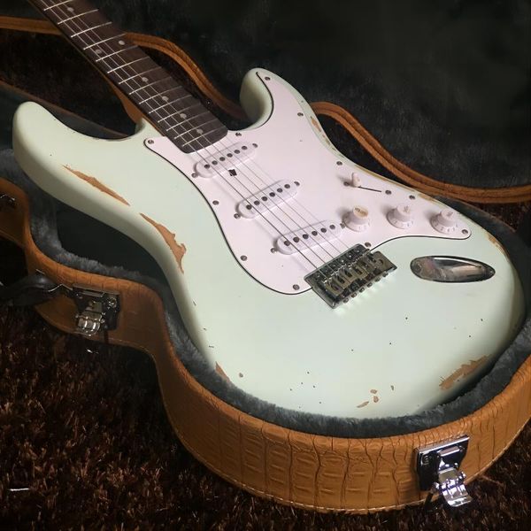 

guitar production factory custom electric guitar retro guitar light blue369
