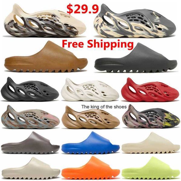 

designer slippers mens foam runners slides foams sandals onyx bone earth brown resin slipper mx cream clay ararat mist ochre foam runner, Black