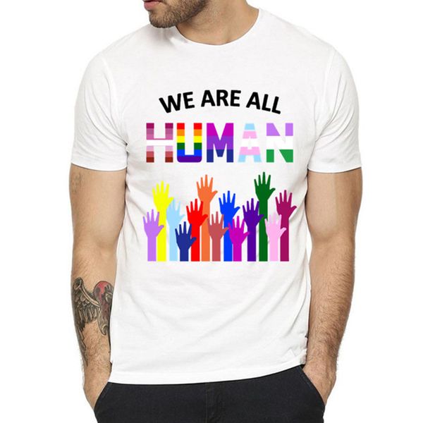 

men's t shirts lgbt rainbow design print t-shirts for man and women summer tee shirt clothes, White;black