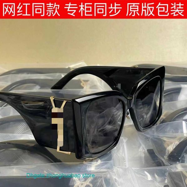 

y s l designer sunglasses for uk new yangshulin large box fashionable plate frame uv resistant cool and trendy, White;black