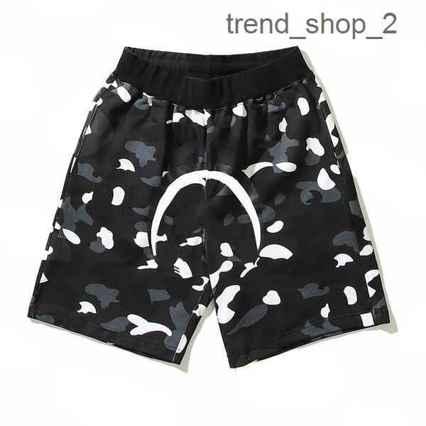 

bathing ape shorts designer fashion trend fitness shark sports pants short simple and generous men's summer gym exercise ventilation 7, White;black