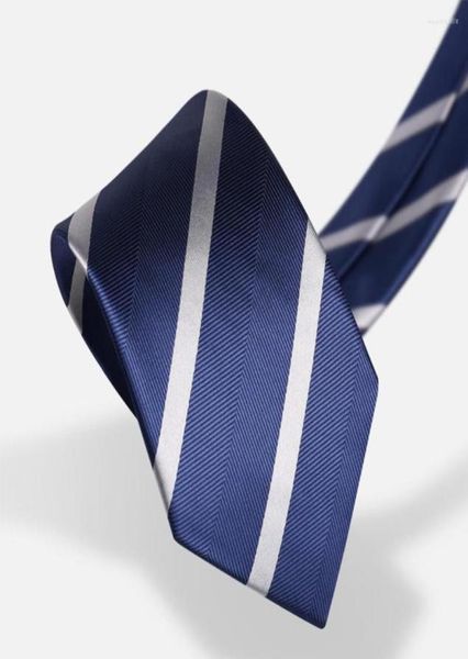 

bow ties brand silk polyester men39s tie fashion formal wedding business for men 8 cm blue striped necktie male gi6535030, Black;gray