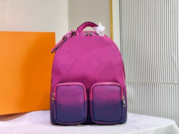 

10 a multipocket backpacks knapsack luxurys designer bags genuine leather embossing taurillon illusion men women bookbag back pack luxurys v