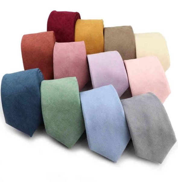 

men039s solid color tie soft downy suede colorful red blue gray green 7cm cotton necktie for formal party wedding groom nice gi2781290, Blue;purple