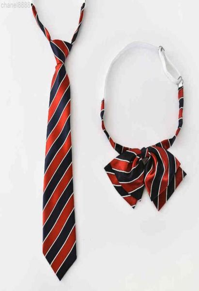 

liangshang school collar suit student boys and girls garden uniform bow tie stripe5039559, Black;blue