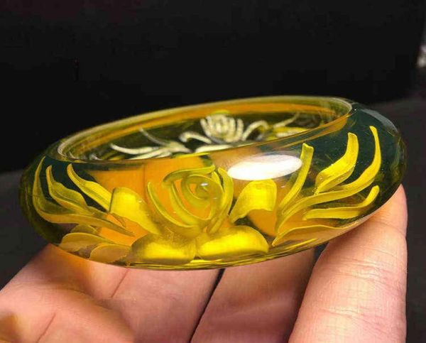 

natural baltic amber flowers bangles women fine jewelry golden bangle fashion accessories gifts for ladies3091524, Black