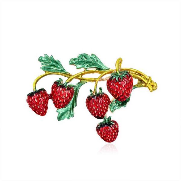 

pins brooches vintage plant creative fruit clothing fashion simple summer fresh oil drop chest g220523, Gray