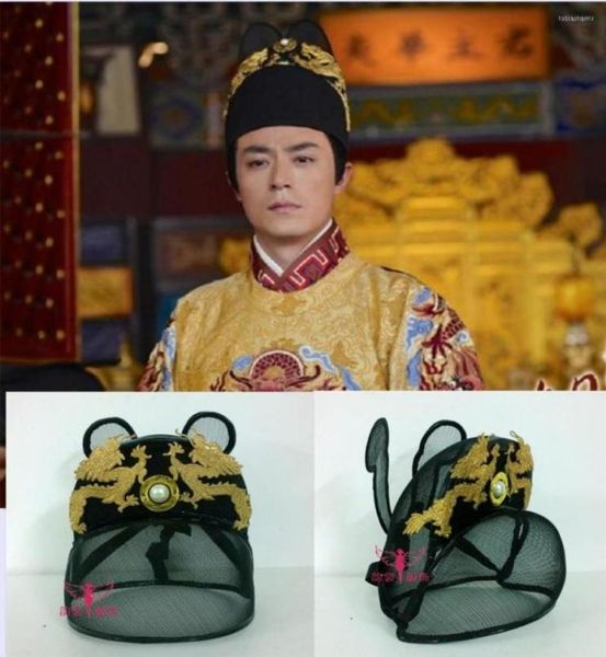 

bandanas 4 designs gold black ming dynasty emperor39s hat imitate earthed emperor wanli mesh male tiara for tv the imperial doc1379759, Blue;gray