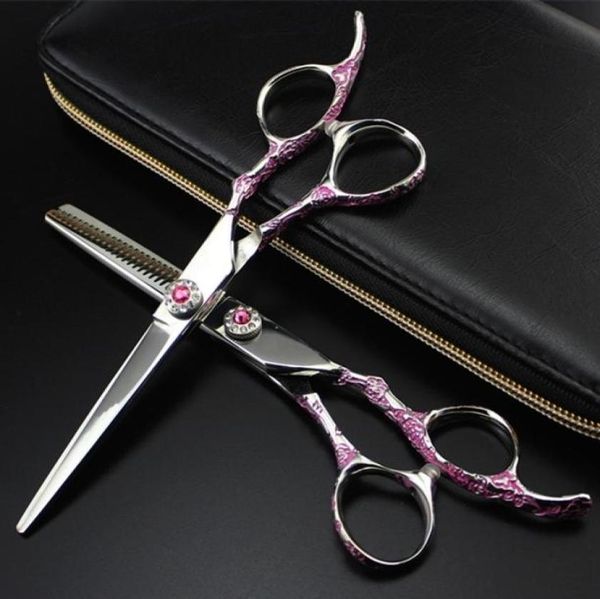 

scissors shears professional japan 440c pink plum 6 inch hair scissors cutting barber makas cut salon thinning shears dressing 2211774314