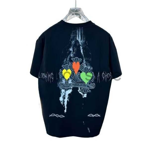 

men's t-shirts designer man t shirt summer shirts heart tshirt women tee ch prints oversize breathable casual t-shirts hip hop chromees, White;black