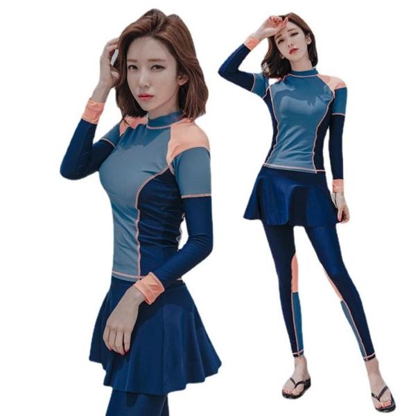 

women039s summer split skirt four sets of long sleeves and trousers to cover the belly slimming spring swimsuit5046476