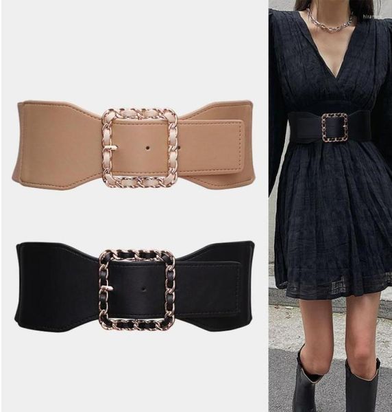 

belts 2022 women wide elastic waist belt stretch corset cinch for dress female waistband cinturon mujer ceinture femme6540641, Black;brown