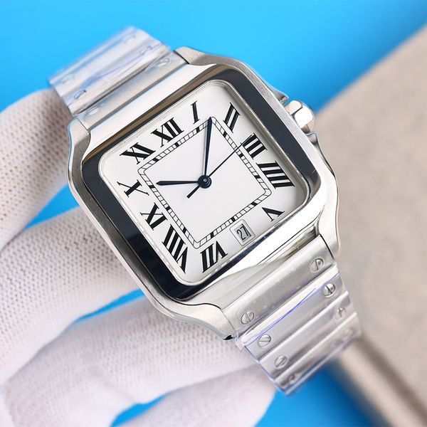 

watch mens watch fully automatic mechanical watches design sapphire double folding clasp stainless steel strap waterproof 47mm, Slivery;brown