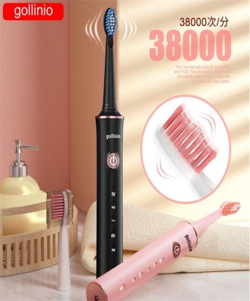 

gollinio toothbrush electric usb fast charging gl42b electronic toothbrush case timer replacement teeth brush head 221388599