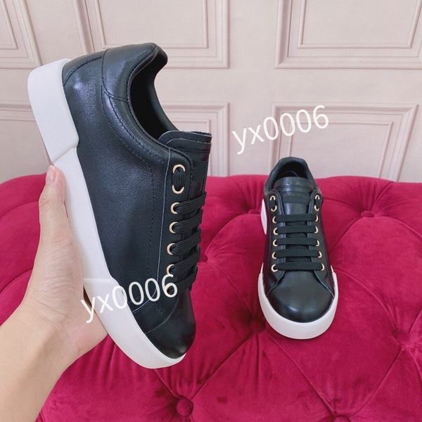 

new luxurys designer calfskin casual shoes reflective sneakers vintage leather trainers fashion shoes leisure shoe platform lace-up sneaker, Black