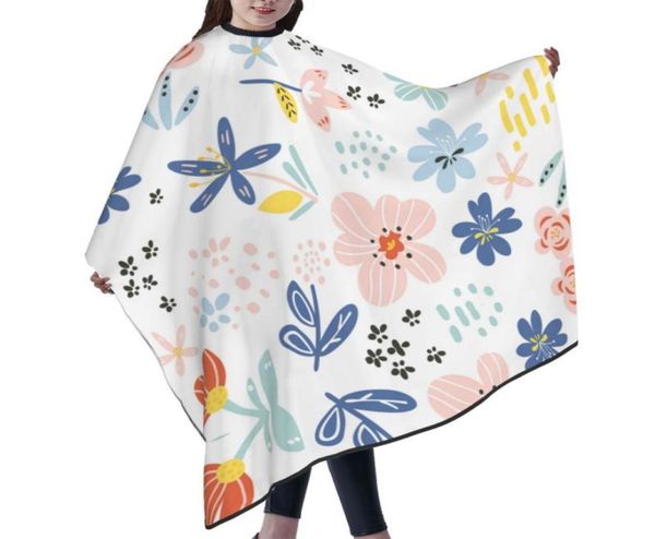 

professional barber cape polyester hair cutting salon cape water and stain resistant apron cutting hair small fresh flowers plant7582600